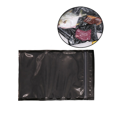 کیسه های جاروبرقی 5 میلی متری بسته بندی مواد غذایی SGS Fresh Food Black Zipper Vcuum Pouches