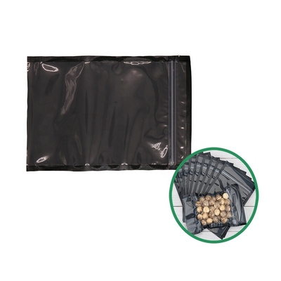 کیسه بسته‌بندی سیاه وکیوم Heat Seal Kernels کیسه‌ی گوشتی زیپ شفاف OEM