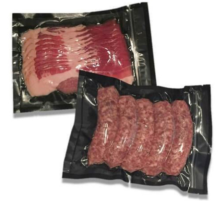 بسته بندی کیسه های مهر و موم وکیوم مشکی برجستگی Clear/Black Meat Free Meat Storage سبزیجات